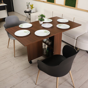FORKTAIL Space saving folding dining table convertible with 2 tier Without chairs Engineered Wood 6 Seater Dining Table