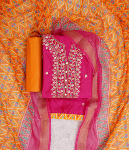 Tavas Chanderi Embroidered Salwar Suit Material