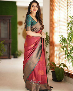 ISHAVASYA Self Design Banarasi Jacquard Saree