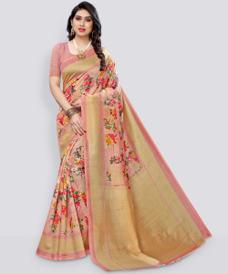YASHIKA Printed Assam Silk Art Silk Saree