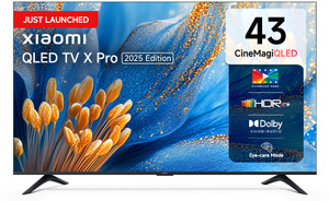 XIAOMI by Mi X Pro CineMagiQLED 108 cm (43 inch) QLED Ultra HD (4K) Smart Google TV 2025 Edition with Dolby Vision | HDR 10+ | 32 GB Storage | 30W Dolby Audio | Xiaomi Sound | Film-maker Mode