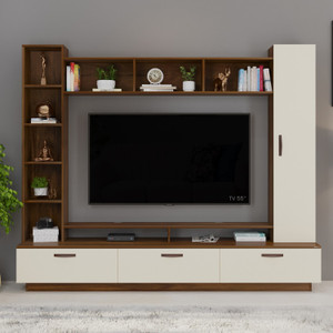 BLUEWUD Fenily Floor Standing TV Cabinet with Shelves for Living Room Upto 60 Inches Engineered Wood TV Entertainment Unit