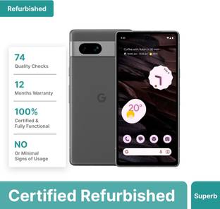 (Refurbished) Google Pixel 7a (Charcoal, 128 GB)