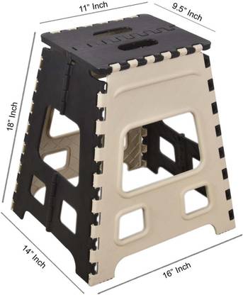Dev Enterprise 18 inch Space Saving Plastic Foldable Step Stool,Suitable for Adults and Kids Kitchen Stool ( Grey ) Stool