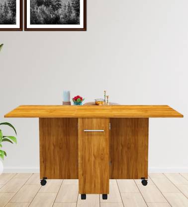 SPECIALITY PANELS Folding dining Table with Crockery unit & storage shelf with Termites resistance Engineered Wood 6 Seater Dining Table