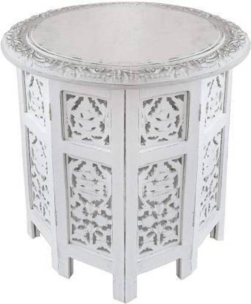 Decorhand Wooden Handcrafted Carved Solid Folding Coffee Table Solid Wood Side Table Solid Wood Side Table