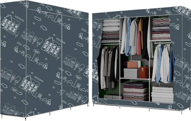 Flipkart Perfect Homes Studio C4 House cartoon Print Carbon Steel Collapsible Wardrobe
