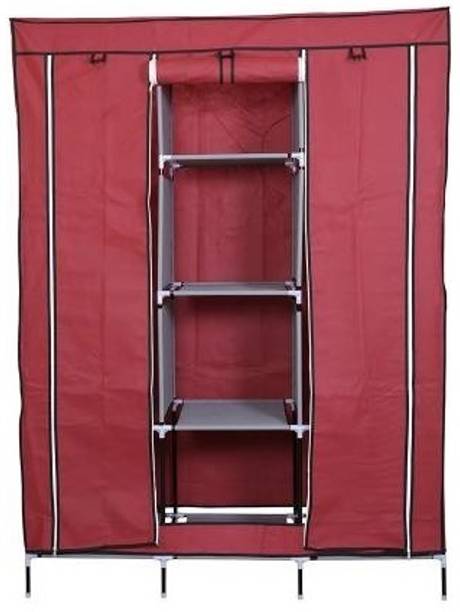 vipash Open 8 Tier Metal Pipe with Non-Woven 100GSM Fabric Cover Shoe/Cloth/Toy Carbon Steel Collapsible Wardrobe