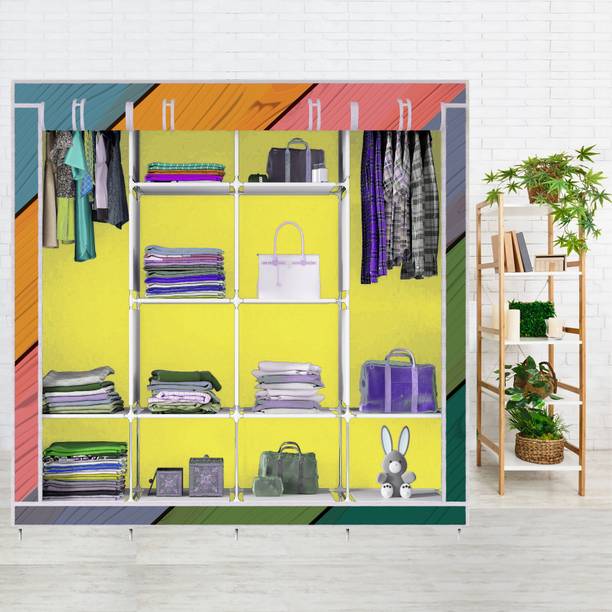 Furnbolo 3 door 12 Shelf India's 1st Printed Carbon Steel Collapsible Wardrobe