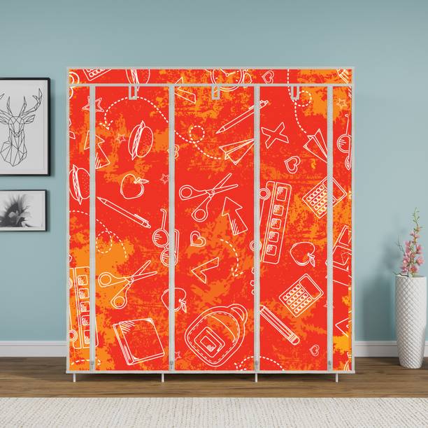 SPIRITED C1 School Pattern Print Carbon Steel Collapsible Wardrobe
