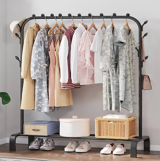 Sasimo 1 Door 2 Shelf Open Coat clothes hanger stand PP PC Collapsible Wardrobe