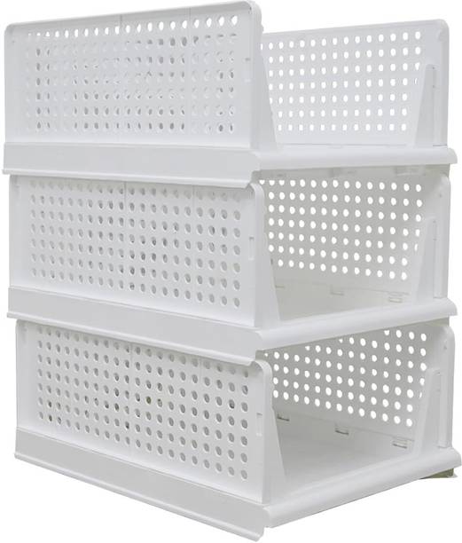 Aditya Polymers Wardrobe Organizer Foldable and Stackable- 3 Pcs Pack (large) PP Collapsible Wardrobe