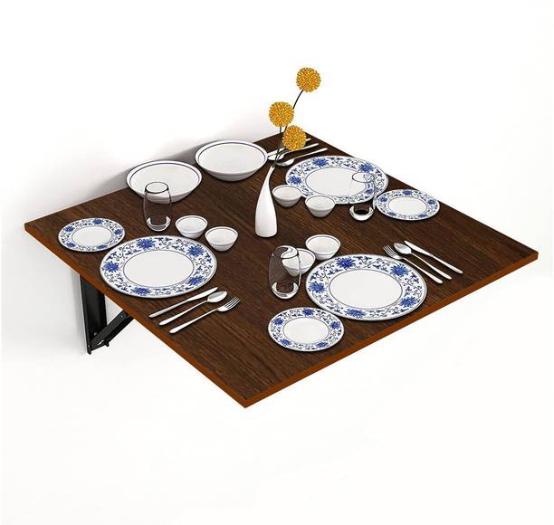 KAWACHI Space Saving 3 Seater Wall Mount Folding Breakfast Dining Table for Dining Room Engineered Wood 2 Seater Dining Table