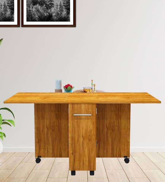 SPECIALITY PANELS Folding dining Table with Crockery unit & storage shelf with Termites resistance Engineered Wood 6 Seater Dining Table
