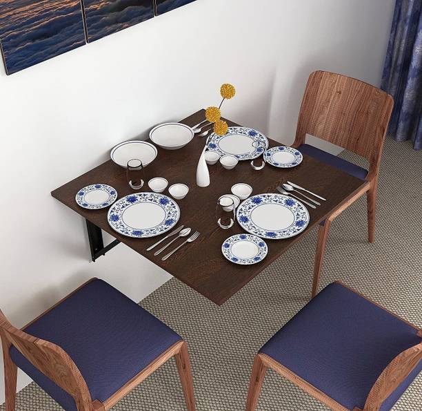 KAWACHI Fold Down 3 Seater Wall Mount Folding Breakfast Dining Table Perfect Addition to Kitchen & Dining Room Engineered Wood 2 Seater Dining Table