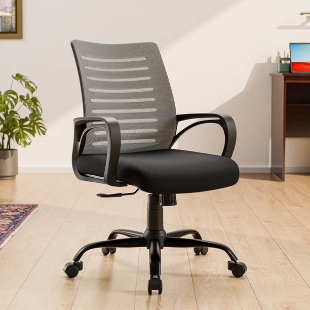 GREEN SOUL Atom Mid Back Ergonomic Chair|Home, Office, WFH|Moulded Foam|Extra Comfort Mesh Office Adjustable Arm Chair