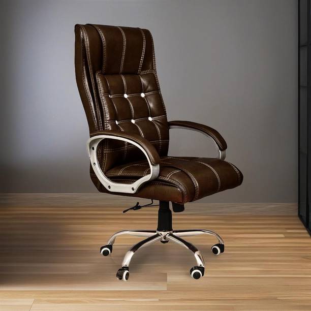 Oakcraft Ergonomic brown color high back office chair Leatherette Office Executive Chair