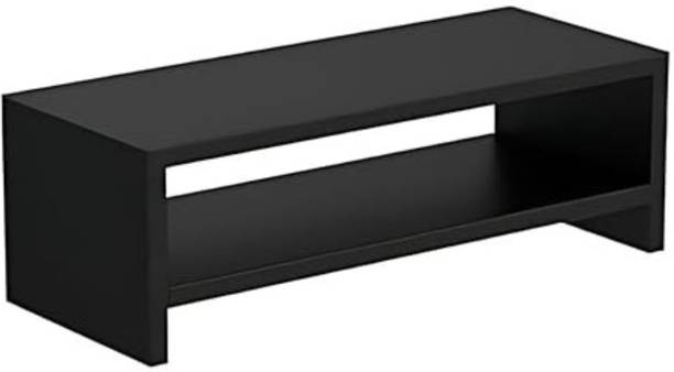 Flux Monitor Stand Two Tier Mini with Two Wooden Legs Organizer Ergonomic Engineered Wood Study Table