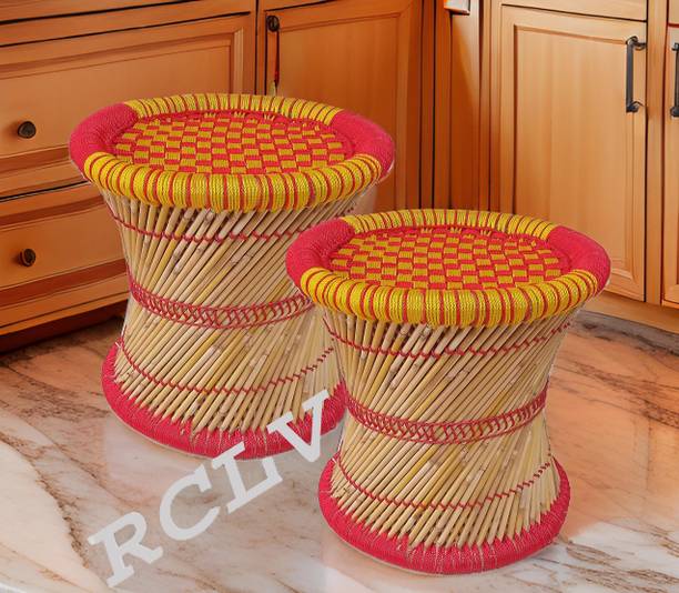 RCLV Handmade Bamboo stool for Home & Office Size 15X16 Outdoor & Cafeteria Stool