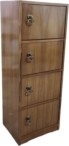 lumber casa 4-Drawer Compact Wooden Book Rack for Efficient Storage & Beautiful Room Decor Solid Wood 4 Door Wardrobe